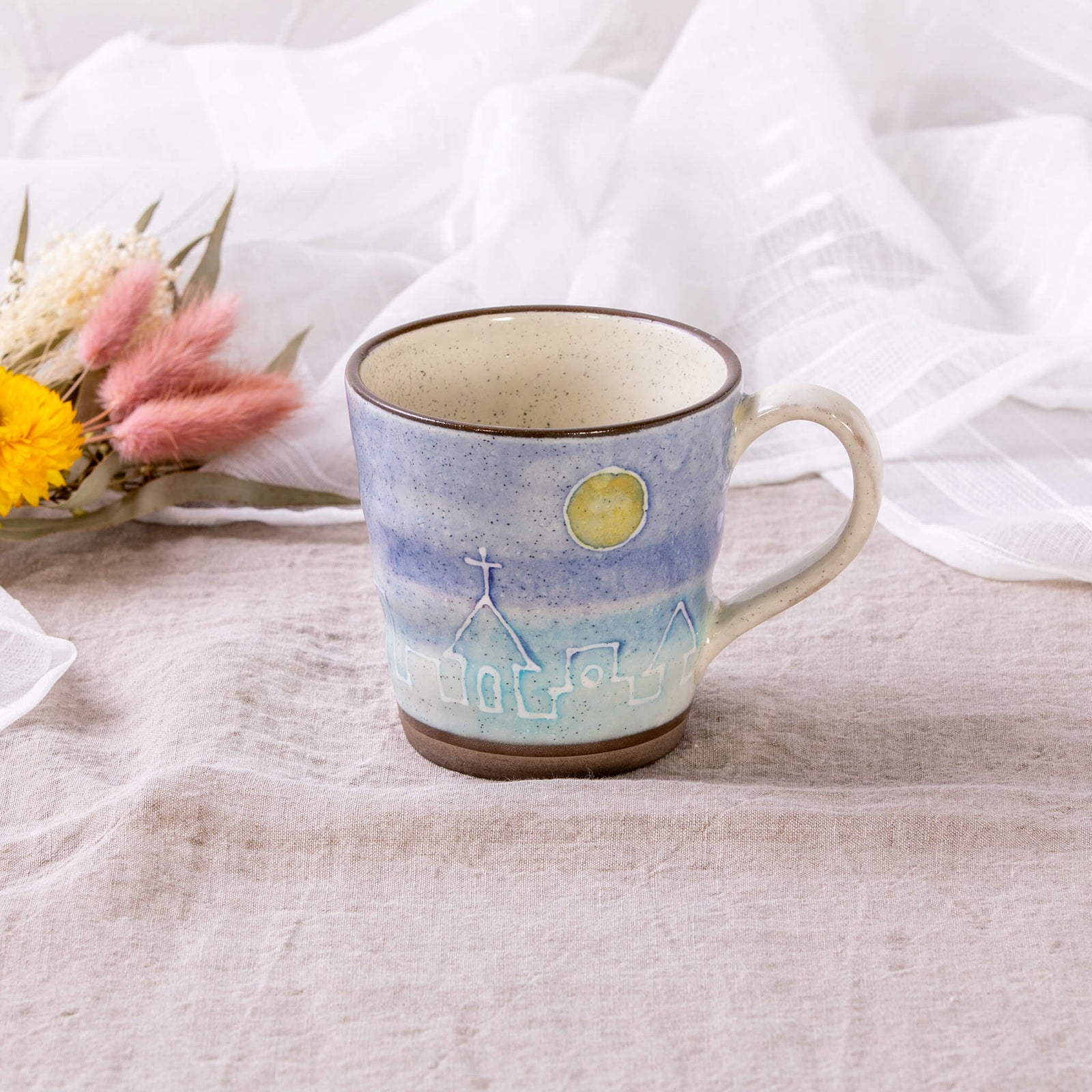 月の夜 マグカップ 満月ブルー – 丹山窯 土岐美濃焼 TANZAN